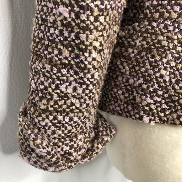 Grace Dane Lewis Petite Brown/Pink Boucle Jacket - Picture 6 of 8
